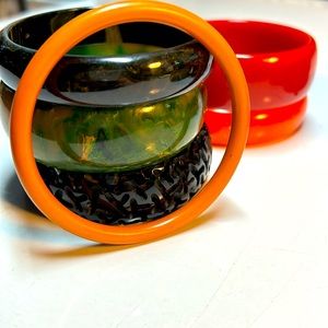 Box full of Vintage Bakelite Jewelry